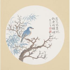 洪森《落木风萧飒秋清竹锁烟》