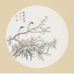 洪森《双雀迎春》