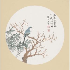 洪森《落木风萧飒秋清竹锁烟》
