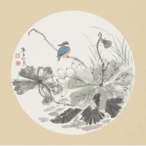 洪森《莲蓬小鸟（蓝）》