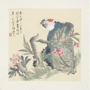 福良《桃花小鸟》