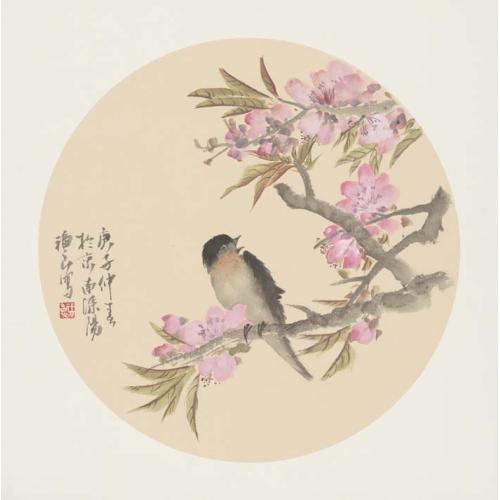 福良  《桃花小鸟》