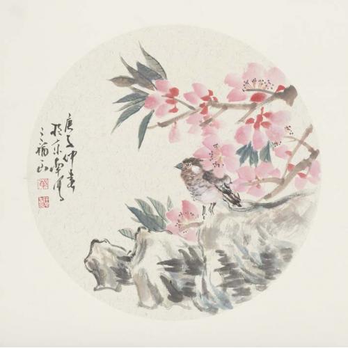 福良  《桃花小鸟》