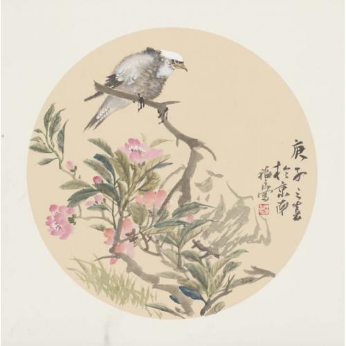 福良  《桃花小鸟》