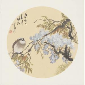 福良  《紫藤小鸟》