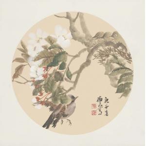 福良  《桃花四只小鸟》