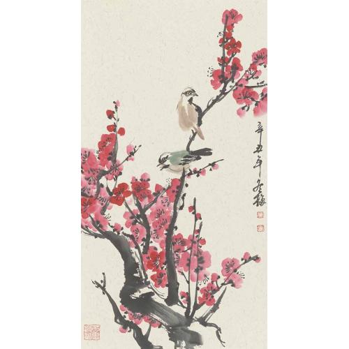 吴冬梅《梅花两只小鸟》