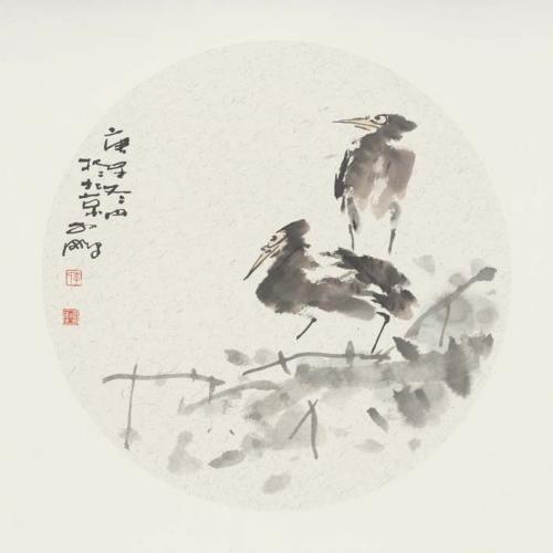 李鹏《两只八哥》