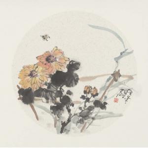 李鹏《菊花蜜蜂》