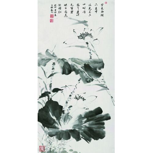 范伟《荷花  毕竟西湖六月中》